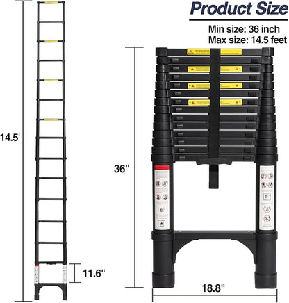 BOCOM 14.5 FT Aluminum Telescoping Ladder, Lightweight Multi-Purpose - Image 5