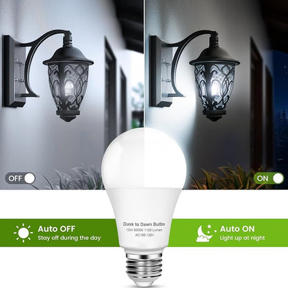OHLUX Dusk to Dawn Outdoor Light Bulb, 13W 60W Equivalent Energy Saving A19 E26 - Image 2