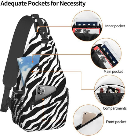 Animal Zebra Print Sling Bag For Women Men Fashion Backpack Crossbody Shoulder - Image 4