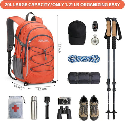 RealCool Hiking Backpack for Men Women, 20L Lightweight Waterproof Travel - Image 2