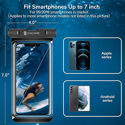 SYNCWIRE [2-Pack Waterproof Case IPX8 Universal Waterproof Phone Pouch Dry Bag - Image 6