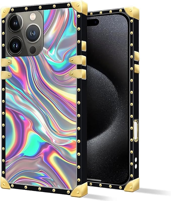 Compatible with iPhone 16 Pro Max Case, Holographic Abstract Iridescent - Image 2
