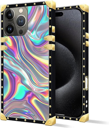 Compatible with iPhone 16 Pro Max Case, Holographic Abstract Iridescent - Image 2