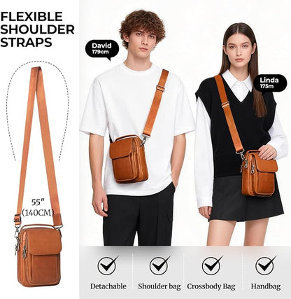 Augus Leather Small Messenger Bag - Image 4