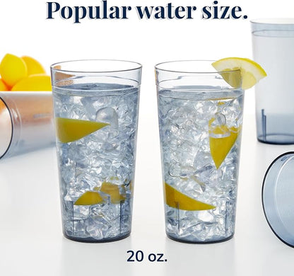 US Acrylic Cafe Plastic Reusable Tumblers 20-ounce Water Cups in Grey | Value - Image 3