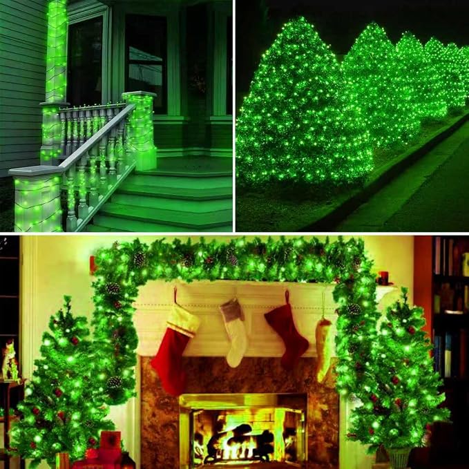 75.8 FT 200 LED Green Christmas String Lights Outdoor & Indoor, Memory Function - Image 4