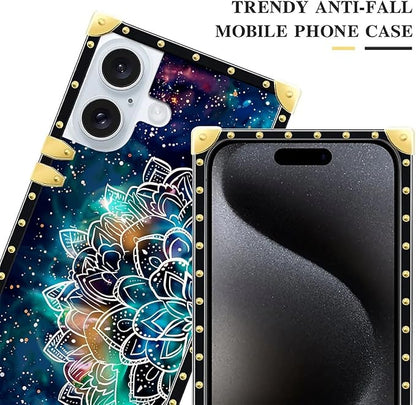 Compatible with iPhone 16 Plus Case, Starry Sky Colourful Mandala Luxury Golden - Image 5