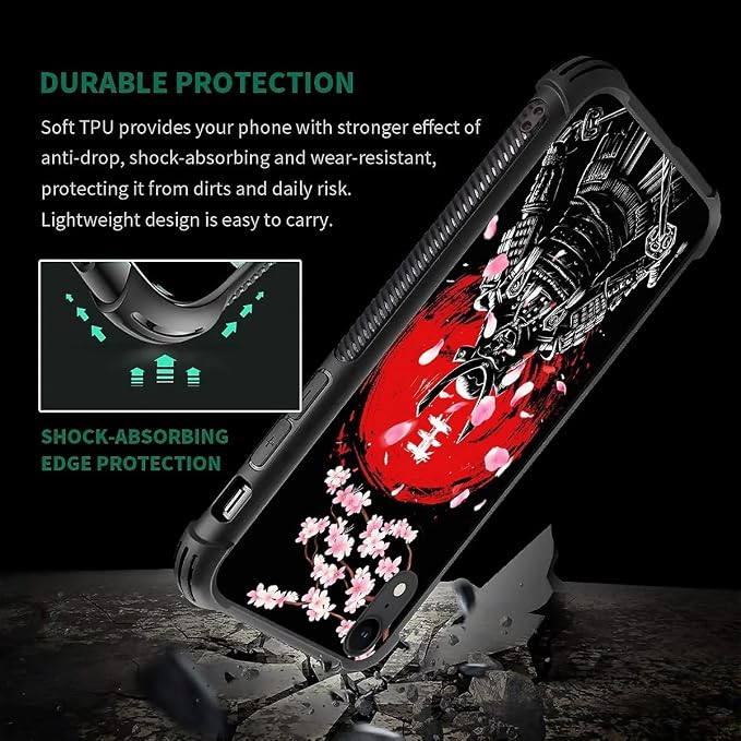 for iPhone XR Case, Sakura Japanese Samurai Pattern Graphic Design Girl Boy - Image 7