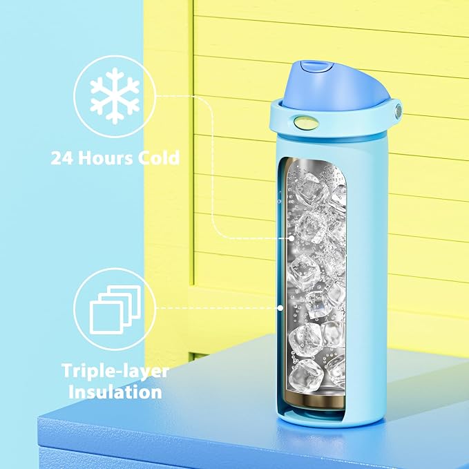 24 oz Insulated Water Bottle for Men: Meoky Stainless Steel Water Bottle - Image 4