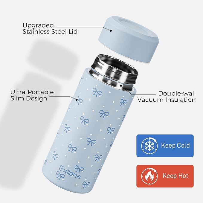【Upgraded】Exllena Small Insulated Water Bottle 8 oz/250ml– Mini Insulated Water - Image 3