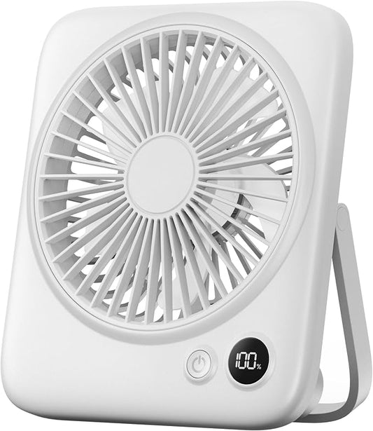 Otlonpe Portable Desk Fan 6.5 Inch, 4000mAh Rechargeable Battery Operated & USB by OTLONPE