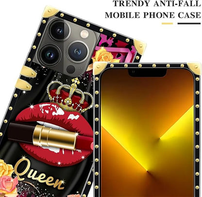 Compatible with iPhone 13 Pro Max Case, Queen Lip Crown Leopard Print Luxury - Image 4