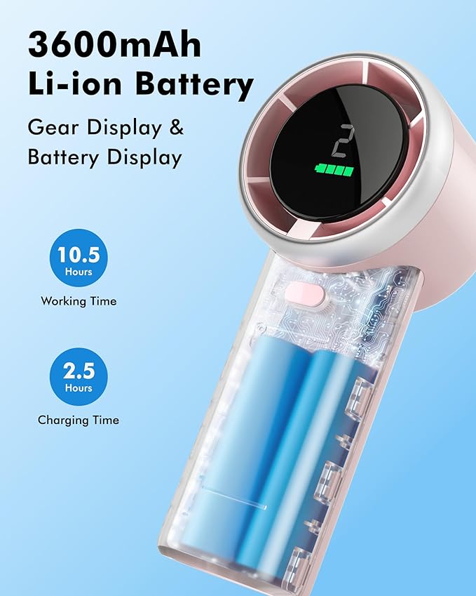 WHATOOK Portable Handheld Mini Fan: High Speed Cooling Fan, 10 Hours Battery - Image 4
