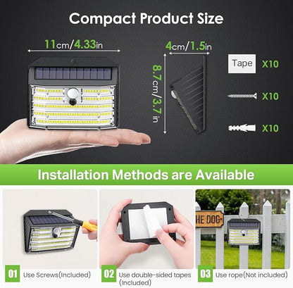 CLAONER Solar Lights Outdoor, Wireless Motion Sensor Lights, IP65 Waterproof - Image 4