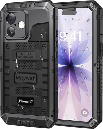 Mitywah Waterproof Case for iPhone 17, Rugged Metal Case by Mitywah