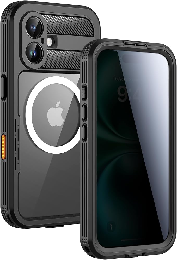 Lanhiem Magnetic for iPhone 16 Plus Waterproof Case, Built-in Privacy Screen by LanhiemHome