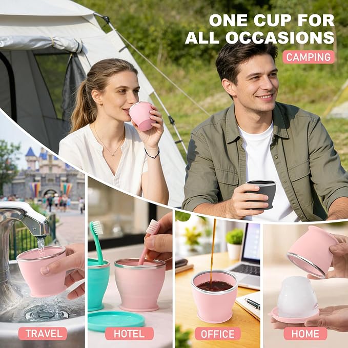 Collapsible Travel Cup, BPA-Free Reusable Water Cup, Lightweight Drinking Cups - Image 6