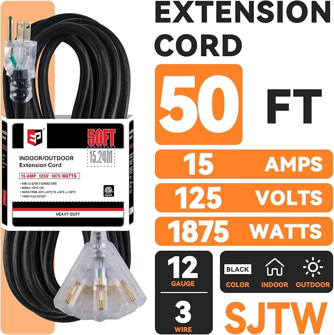 EP 50 Ft Lighted Outdoor Extension Cord - Image 2