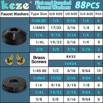 KEZE 233 Pcs Plumbing and Faucet Washers Assortment Kit - Image 2