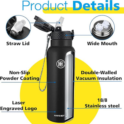 Han's Bottle Sports Water Bottle - 24 Oz - Image 5