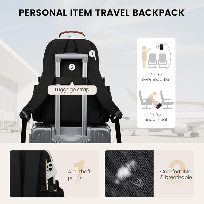 LOVEVOOK Lunch Backpack with Lunch Compartment, 15.6 Inch Laptop Work Travel - Image 6