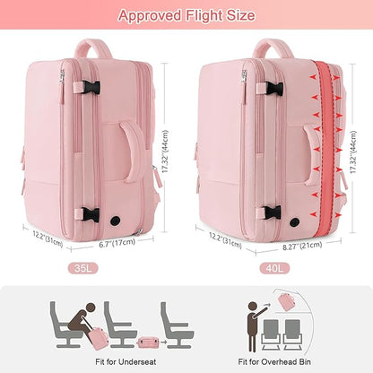 Sinaliy Large Travel Backpack for Women, 40L Carry On Backpack, 17 Inch Laptop - Image 4