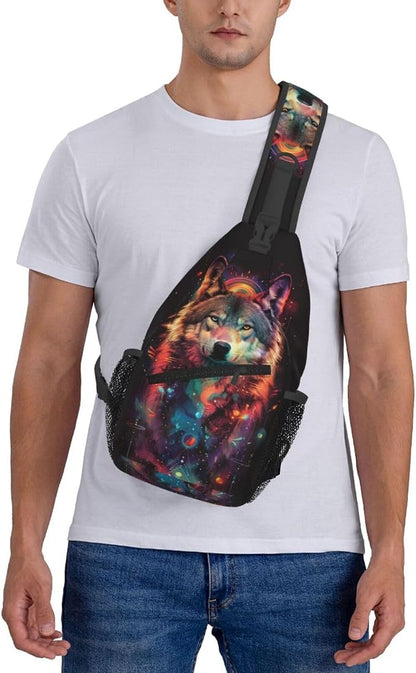 Wolf Sling Bag For Women Men Fashion Wolf Print Backpack Crossbody Shoulder Bag - Image 7