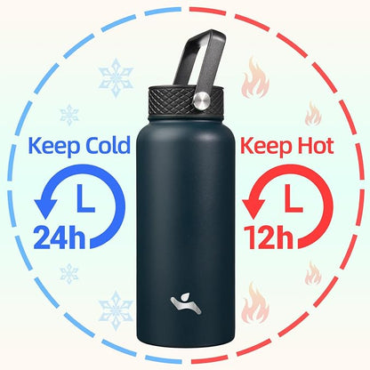 Konokyo 32 oz Insulated Water Bottle Stainless Steel Sport Bottles - Image 2