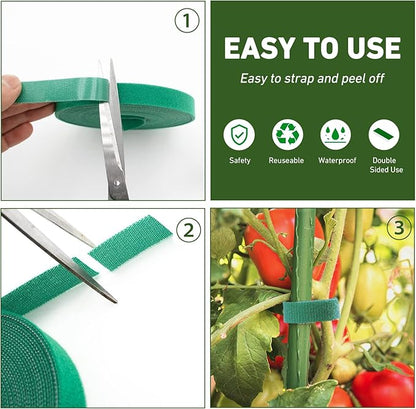 1/2inch 82ft Garden Tie Green Tape, Hitotsu Reusable Plant Tape, Nylon Plant - Image 4