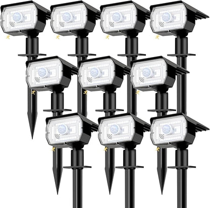 nipify 10 Pack Solar Lights Outdoor Waterproof, 3 Modes Motion Sensor Spot by Nipify