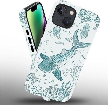 for iPhone 15 Case, HH2 Ocean Whale Shark Hybrid 2 Layer Hard Shell Silicone - Image 2