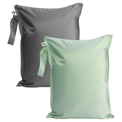 Tiny Twinkle Mess Proof Wet Bags | 2-Pack Reusable Waterproof Wet Bags by TinyTwinkle