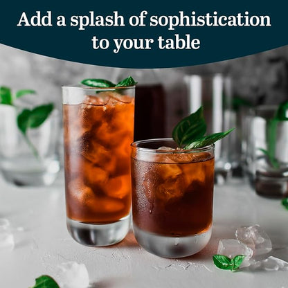 Libbey Drinking Glasses Polaris Tumbler and Rocks Set of 16, Sturdy Drinkware - Image 5