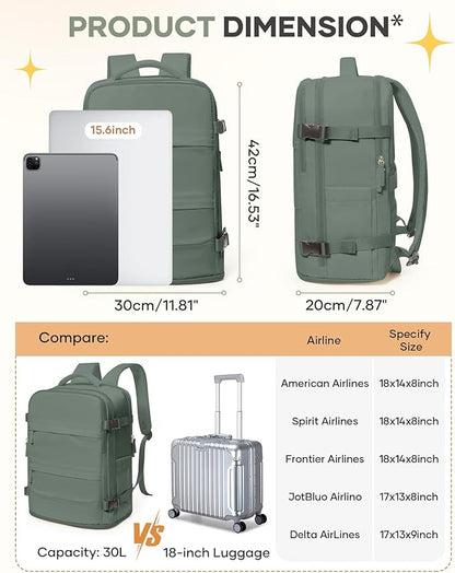 coofay Travel Backpack For Women Men Airline Approved Carry On Backpack Flight - Image 3