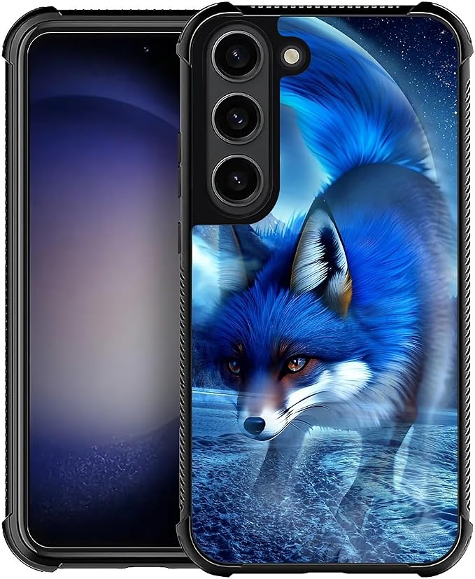 for Samsung Galaxy S23 Plus Case, Snowy Mountain Fox Lake Pattern Graphic by FKBRCL4U