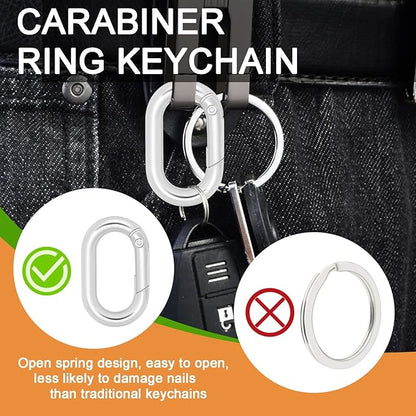 12Pack Oval Large Carabiner Clip, Metal Spring Snap Hooks Keyrings Clip - Image 3