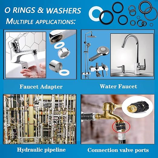 ZDBB 1000 Pcs 18 Size O Ring Kit+18 Size Rubber Washers Assortment Kit - Image 4