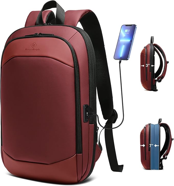 hk Business Backpack for Men 17 Inch, Slim & Expandable Waterproof Travel by hkbag