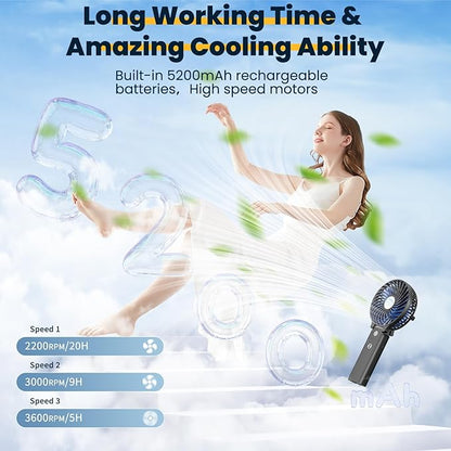 HandFan 5200mAh Portable Handheld Fan Rechargeable - Image 2