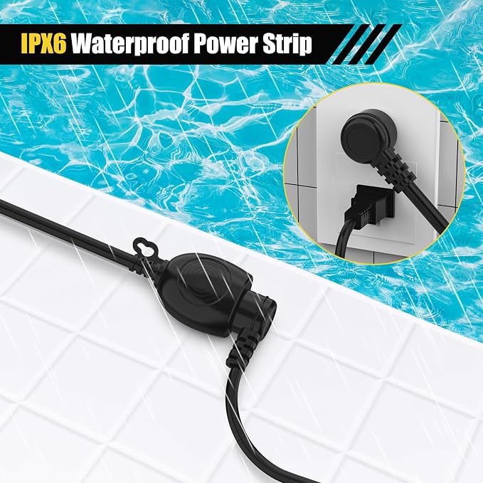 6FT Waterproof Outdoor Extension Cord, IPX6 Waterproof, Cold Weather & Fireproof - Image 4