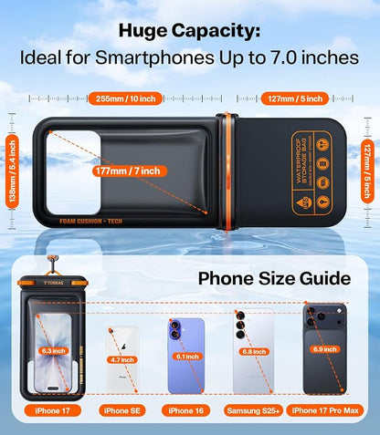 TORRAS IP68 Waterproof Phone Pouch Double Space, Floating Waterproof Phone Case - Image 7