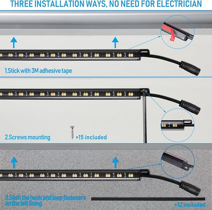 TORCHSTAR LED Safe Lighting Kit 3CCT, 12 Inch Linkable Light Bars, Motion Sensor - Image 6