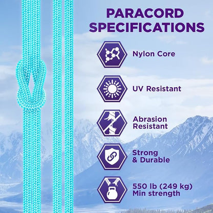 TECEUM Reflective Paracord Rope 1000 – 1000ft/200ft/100ft/50ft – 40+ Colors – - Image 4