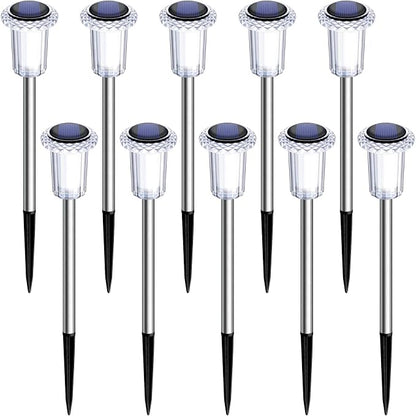 Solar Lights Outdoor 10 Pack Solar Pathway Lights Outdoor LED Waterproof - Image 6