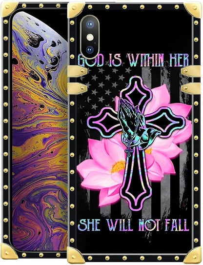 Compatible with iPhone Xs Max Case, Praying Cross Hands Luxury Golden Decoration by Unknown