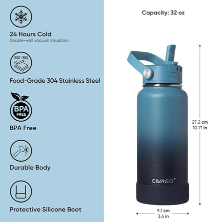 CIVAGO 32 oz Insulated Stainless Steel Water Bottle - Image 7