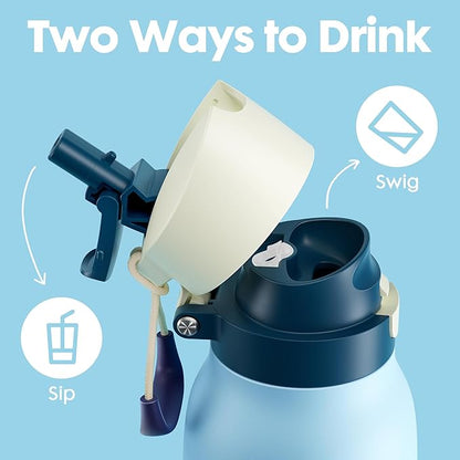 Meoky 24 oz Travel Water Bottle Insulated: Leak Proof Locking Lid, 2-in-1 Straw - Image 3