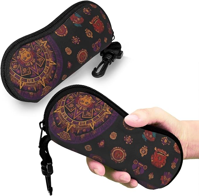 Watercolor Orca Whale Glasses Case Neoprene Portable Zipper Eyeglass Bag - Image 7