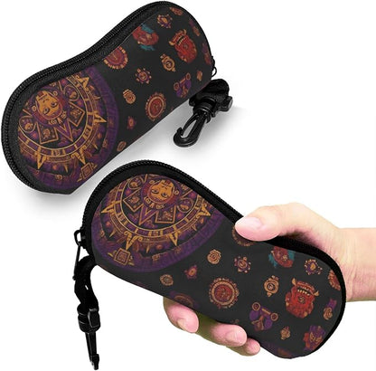 Watercolor Orca Whale Glasses Case Neoprene Portable Zipper Eyeglass Bag - Image 7