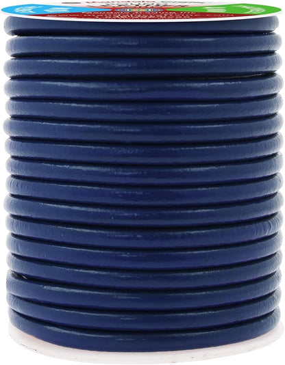 Mandala Crafts Round Genuine Navy Blue Leather Cord - Image 2